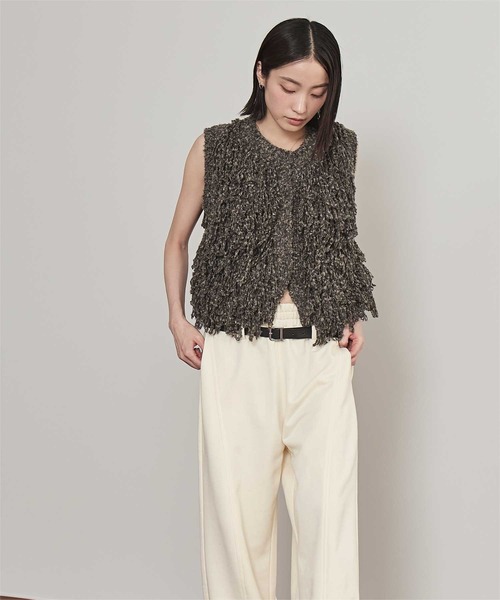 miette（ミエット）の「フリンジニットベスト（ベスト・レディース・チャコール/アイボリー/ブラウン・FREE）」の11枚目の写真