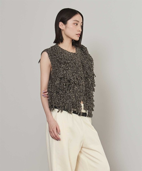 miette（ミエット）の「フリンジニットベスト（ベスト・レディース・チャコール/アイボリー/ブラウン・FREE）」の12枚目の写真