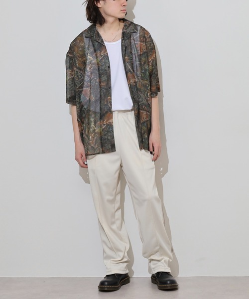 many men many mind(メニーメンメニーマインド)の「MANYMENMANYMINDS ラッセルメッシュ 総柄 半袖シャツ シアー素材(シャツ/ブラウス・メンズ・C/D/A/B・L/XL/M)」の8枚目の写真