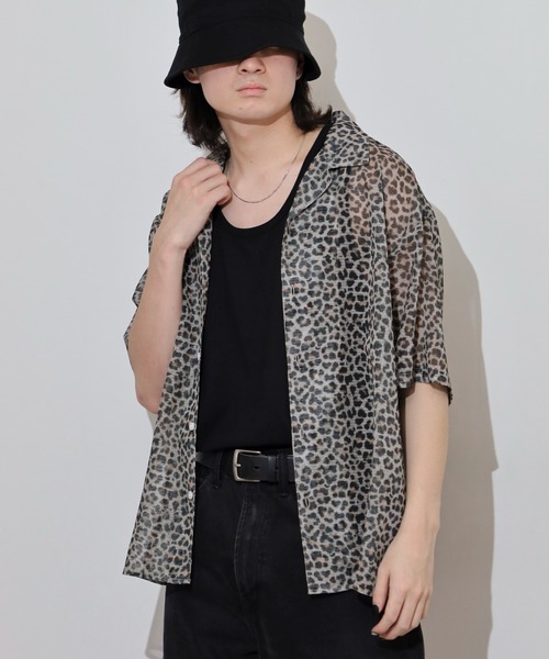 many men many mind(メニーメンメニーマインド)の「MANYMENMANYMINDS ラッセルメッシュ 総柄 半袖シャツ シアー素材(シャツ/ブラウス・メンズ・C/D/A/B・L/XL/M)」の9枚目の写真