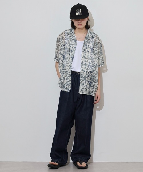 many men many mind(メニーメンメニーマインド)の「MANYMENMANYMINDS ラッセルメッシュ 総柄 半袖シャツ シアー素材(シャツ/ブラウス・メンズ・C/D/A/B・L/XL/M)」の16枚目の写真