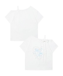 【HOOK】for girls ハートレースリボンTシャツ (SS)