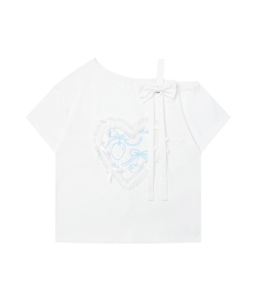 HOOK(フック)の「【HOOK】for girls ハートレースリボンTシャツ (SS)(Tシャツ/カットソー・レディース・ホワイト/ブラック/ブルー・SMALL/MEDIUM)」の22枚目の写真