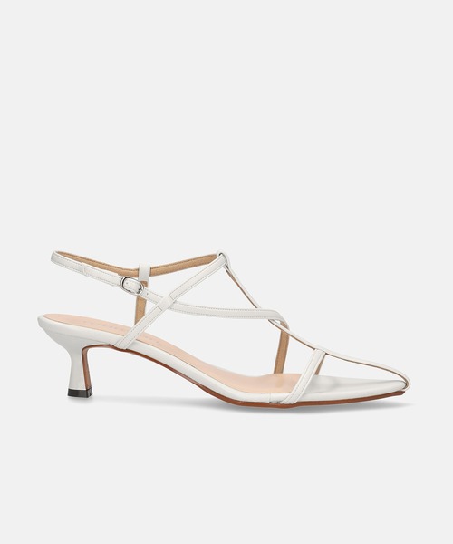 MAMIAN（マミアン）の「ポインテッドトゥ マルチストラップ サンダル (5.0cmヒール)（サンダル・レディース・ブラウン/ブラック/ホワイト・M/S/LL/L）」の4枚目の写真