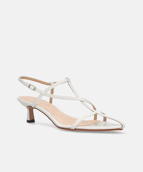 MAMIAN（マミアン）の「ポインテッドトゥ マルチストラップ サンダル (5.0cmヒール)（サンダル・レディース・ブラウン/ブラック/ホワイト・M/S/LL/L）」の12枚目の写真