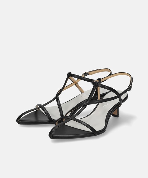 MAMIAN（マミアン）の「ポインテッドトゥ マルチストラップ サンダル (5.0cmヒール)（サンダル・レディース・ブラウン/ブラック/ホワイト・M/S/LL/L）」の8枚目の写真