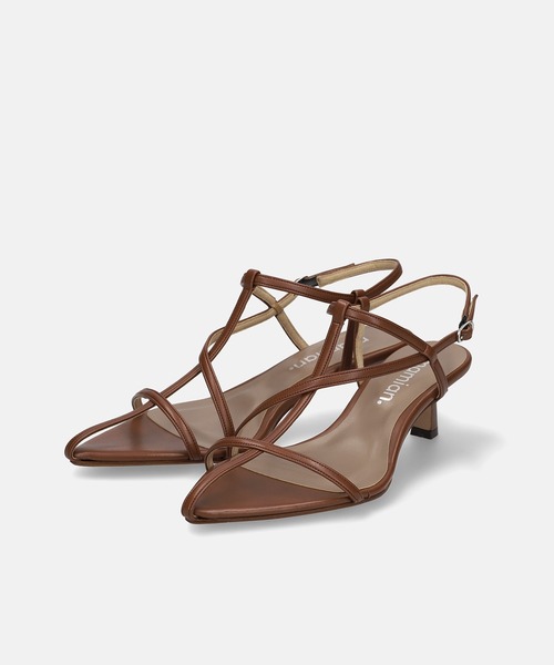 MAMIAN（マミアン）の「ポインテッドトゥ マルチストラップ サンダル (5.0cmヒール)（サンダル・レディース・ブラウン/ブラック/ホワイト・M/S/LL/L）」の14枚目の写真