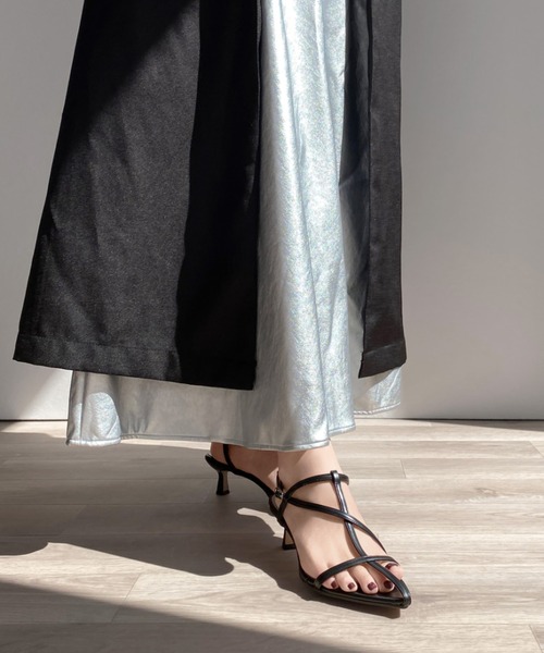 MAMIAN（マミアン）の「ポインテッドトゥ マルチストラップ サンダル (5.0cmヒール)（サンダル・レディース・ブラウン/ブラック/ホワイト・M/S/LL/L）」の20枚目の写真