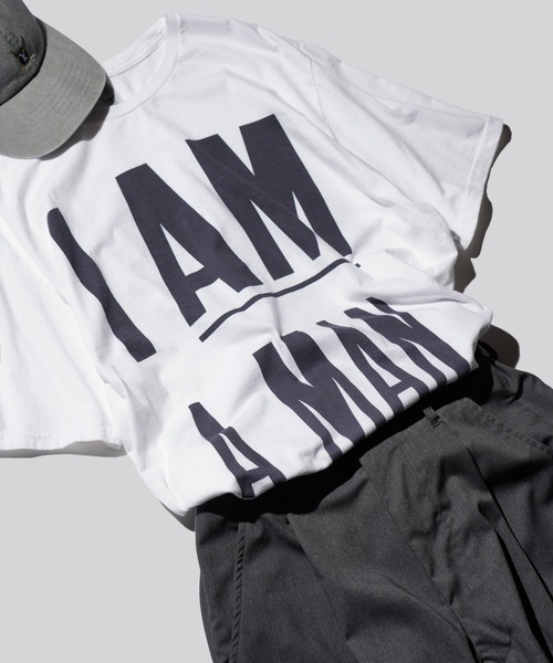JERZEES(ジャージーズ)の「JERZEES / ジャージーズ "I AM A MAN" TEE グラフィック Tシャツ(Tシャツ/カットソー・メンズ・ホワイト/ブラック・MEDIUM/LARGE/X-LARGE/SMALL)」の2枚目の写真