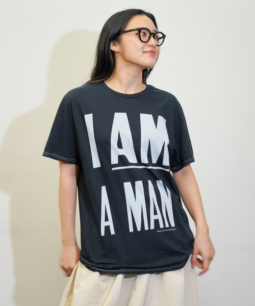 JERZEES(ジャージーズ)の「JERZEES / ジャージーズ "I AM A MAN" TEE グラフィック Tシャツ(Tシャツ/カットソー・メンズ・ホワイト/ブラック・MEDIUM/LARGE/X-LARGE/SMALL)」の1枚目の写真