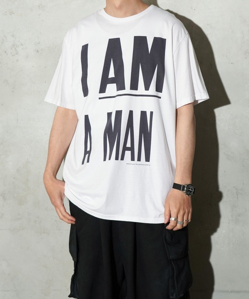 JERZEES(ジャージーズ)の「JERZEES / ジャージーズ "I AM A MAN" TEE グラフィック Tシャツ(Tシャツ/カットソー・メンズ・ホワイト/ブラック・MEDIUM/LARGE/X-LARGE/SMALL)」の5枚目の写真
