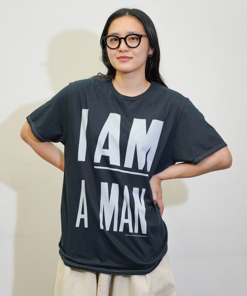 JERZEES(ジャージーズ)の「JERZEES / ジャージーズ "I AM A MAN" TEE グラフィック Tシャツ(Tシャツ/カットソー・メンズ・ホワイト/ブラック・MEDIUM/LARGE/X-LARGE/SMALL)」の3枚目の写真