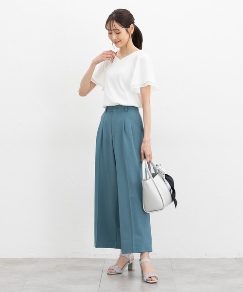 Honeys（ハニーズ）の「【ハニさら・接触冷感・ＵＶカット】ハートネックトップス（Tシャツ/カットソー・レディース・オレンジ系その他/アイボリー/サックスブルー/ブラック/ボルドー・L/LL/M/S）」の8枚目の写真