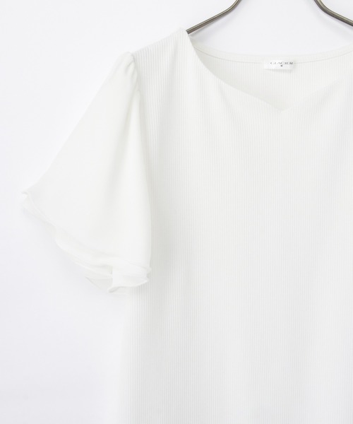 Honeys（ハニーズ）の「【ハニさら・接触冷感・ＵＶカット】ハートネックトップス（Tシャツ/カットソー・レディース・オレンジ系その他/アイボリー/サックスブルー/ブラック/ボルドー・L/LL/M/S）」の20枚目の写真