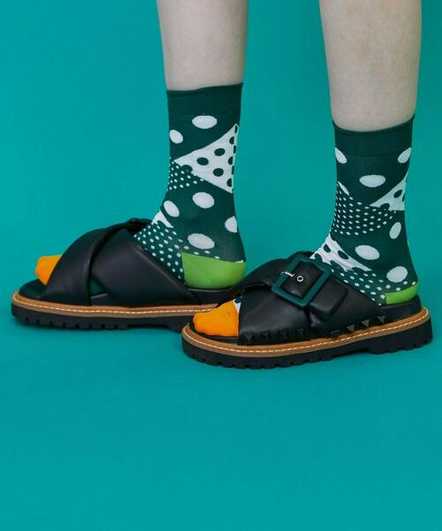 FRAPBOIS（フラボア）の「ミックスドットソックス（ソックス/靴下・レディース・オレンジ/グリーン/ブラック・FREE）」の10枚目の写真
