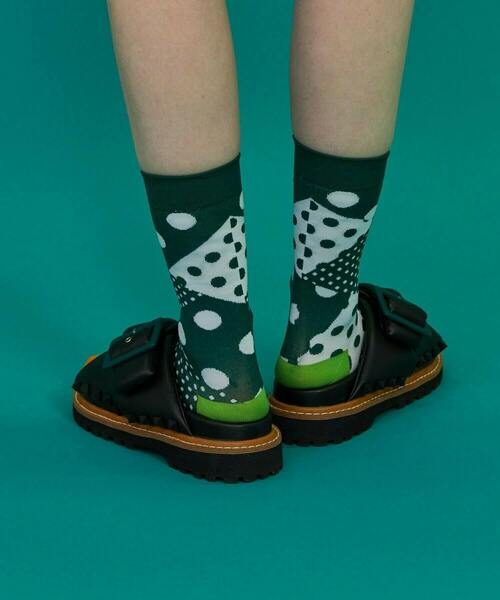 FRAPBOIS（フラボア）の「ミックスドットソックス（ソックス/靴下・レディース・オレンジ/グリーン/ブラック・FREE）」の9枚目の写真