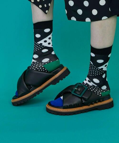 FRAPBOIS（フラボア）の「ミックスドットソックス（ソックス/靴下・レディース・オレンジ/グリーン/ブラック・FREE）」の4枚目の写真