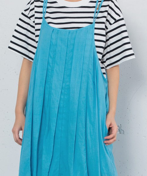 POU DOU DOU（プードゥドゥ）の「＜made in INDIA＞ピコミシン使いキャミワンピース（ワンピース・レディース・グリーン/ダークブルー/ブラック・M）」の19枚目の写真