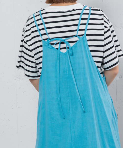 POU DOU DOU（プードゥドゥ）の「＜made in INDIA＞ピコミシン使いキャミワンピース（ワンピース・レディース・グリーン/ダークブルー/ブラック・M）」の18枚目の写真