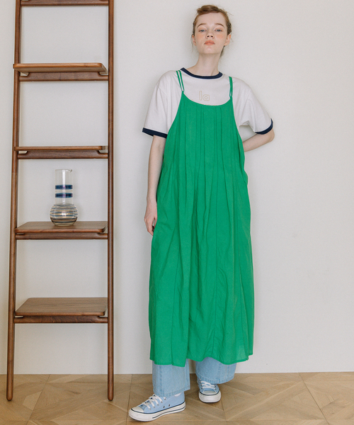 POU DOU DOU（プードゥドゥ）の「＜made in INDIA＞ピコミシン使いキャミワンピース（ワンピース・レディース・グリーン/ダークブルー/ブラック・M）」の7枚目の写真