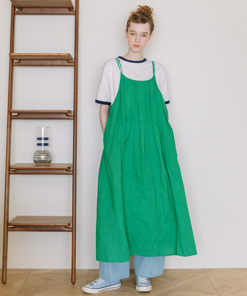 POU DOU DOU（プードゥドゥ）の「＜made in INDIA＞ピコミシン使いキャミワンピース（ワンピース・レディース・グリーン/ダークブルー/ブラック・M）」の6枚目の写真