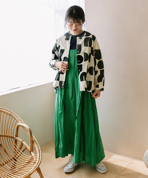 POU DOU DOU（プードゥドゥ）の「＜made in INDIA＞ピコミシン使いキャミワンピース（ワンピース・レディース・グリーン/ダークブルー/ブラック・M）」の5枚目の写真