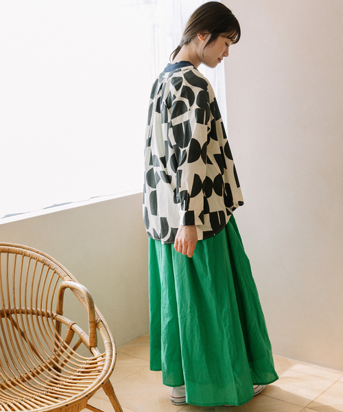 POU DOU DOU（プードゥドゥ）の「＜made in INDIA＞ピコミシン使いキャミワンピース（ワンピース・レディース・グリーン/ダークブルー/ブラック・M）」の4枚目の写真