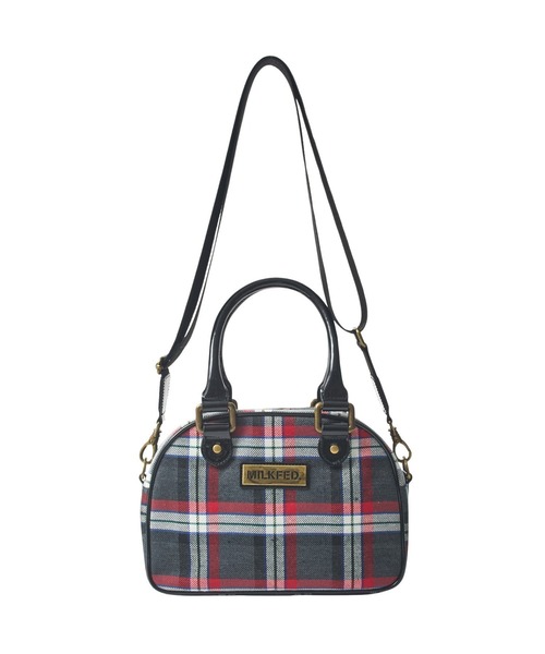 MILKFED.(ミルクフェド)の「PLAID PATTERN BOSTON BAG(ショルダーバッグ・レディース・ブラック/レッド/チャコール・ONE SIZE)」の14枚目の写真