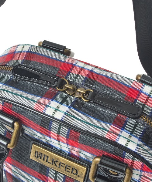 MILKFED.(ミルクフェド)の「PLAID PATTERN BOSTON BAG(ショルダーバッグ・レディース・ブラック/レッド/チャコール・ONE SIZE)」の18枚目の写真