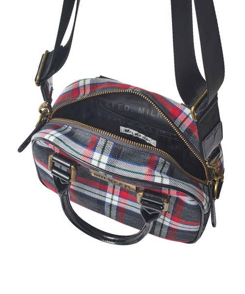 MILKFED.(ミルクフェド)の「PLAID PATTERN BOSTON BAG(ショルダーバッグ・レディース・ブラック/レッド/チャコール・ONE SIZE)」の22枚目の写真
