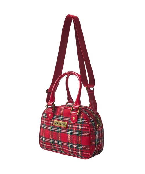 MILKFED.(ミルクフェド)の「PLAID PATTERN BOSTON BAG(ショルダーバッグ・レディース・ブラック/レッド/チャコール・ONE SIZE)」の10枚目の写真