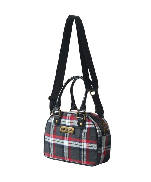 MILKFED.(ミルクフェド)の「PLAID PATTERN BOSTON BAG(ショルダーバッグ・レディース・ブラック/レッド/チャコール・ONE SIZE)」の13枚目の写真