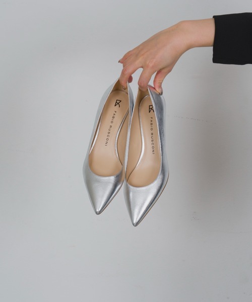 FABIO RUSCONI(ファビオルスコーニ)の「【FABIO RUSCONI/ファビオ ルスコーニ】レザー パンプス 4.5㎝ヒール(パンプス・レディース・シルバー/ブラック・36/37/38/39)」の6枚目の写真