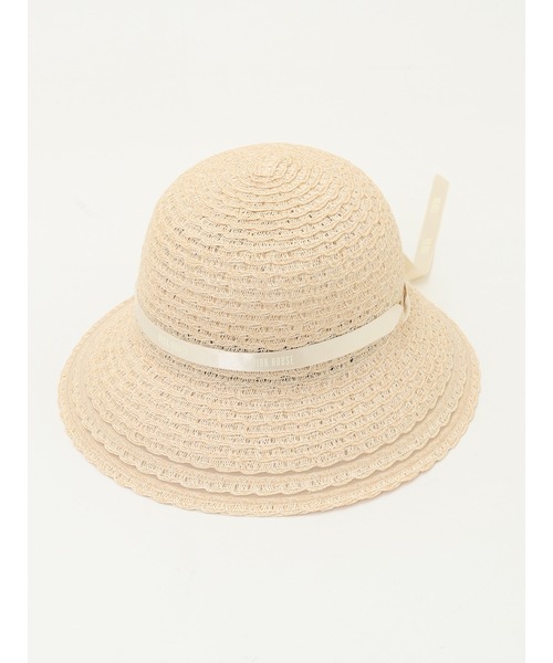 PINK HOUSE（ピンクハウス）の「ロゴリボン付きスカラップブレードハット（ハット・レディース・ベージュ/ブラック・フリー）」の7枚目の写真