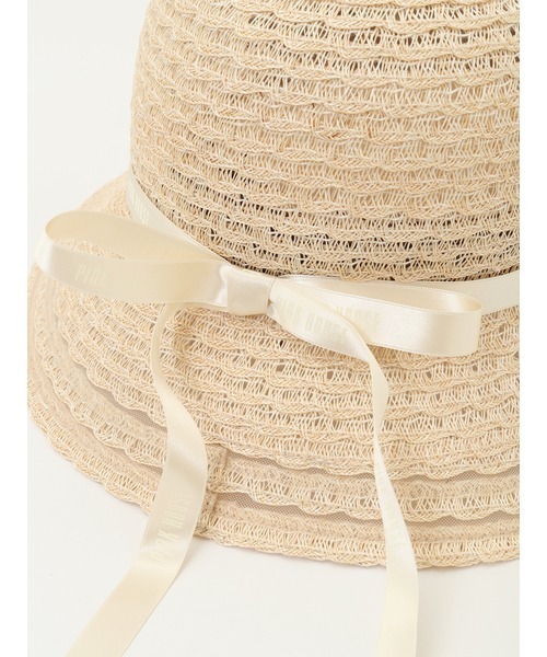 PINK HOUSE（ピンクハウス）の「ロゴリボン付きスカラップブレードハット（ハット・レディース・ベージュ/ブラック・フリー）」の9枚目の写真