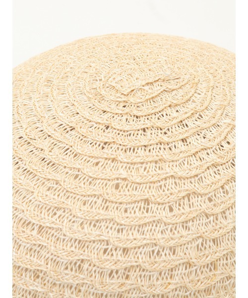 PINK HOUSE（ピンクハウス）の「ロゴリボン付きスカラップブレードハット（ハット・レディース・ベージュ/ブラック・フリー）」の12枚目の写真