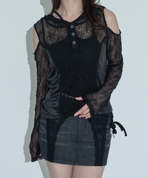 Lace docking hoodie — худи с кружевными вставками