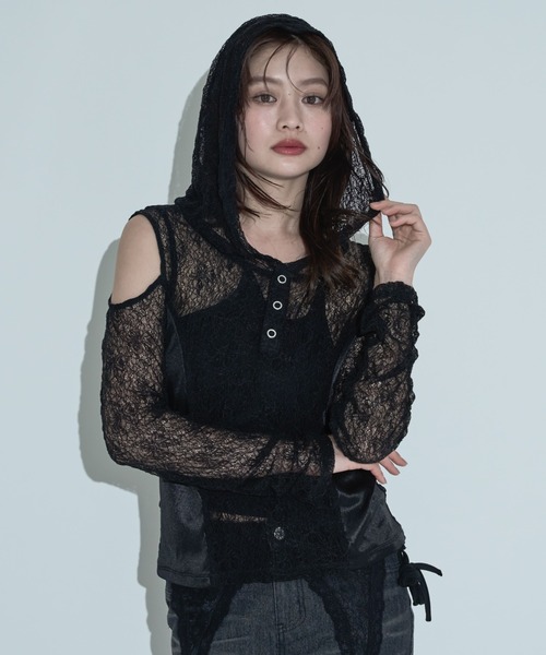 パーカー Lace Docked Mini Hoodie レディース Lace Docked Mini Hoodie – PAMEO POSE | 公式オンラインストア