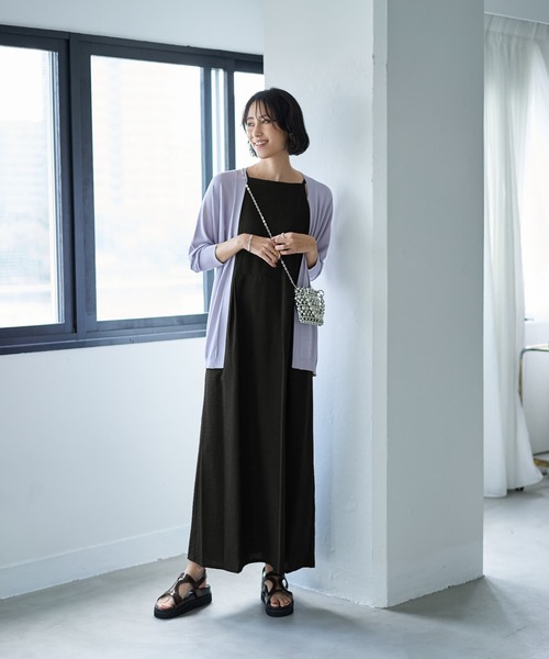 STYLE DELI(スタイルデリ)の「ひんやりタッチのミドル丈トッパーカーディガン(カーディガン/ボレロ・レディース・ブラック/ホワイト/レッド/ラベンダー/グレー・FREE)」の17枚目の写真