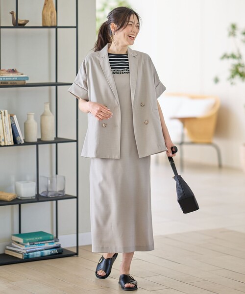 セール】【セットアップ可】サラサラテックリネン半袖テーラード