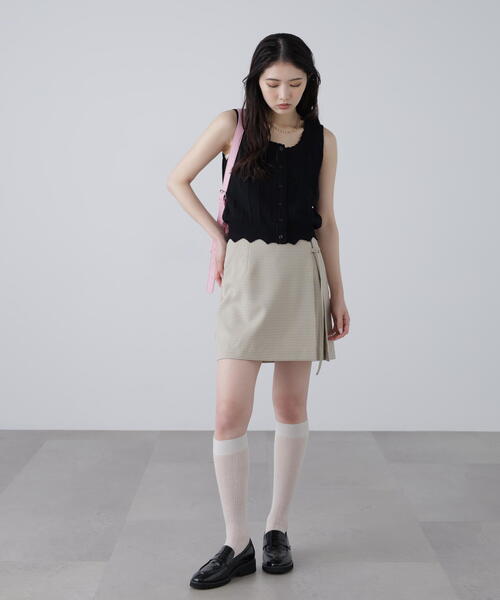 FREE'S MART（フリーズマート）の「スカラップ編みニットタンクトップ（ニット/セーター・レディース・ブラック/ホワイト/レッド・FREE）」の16枚目の写真