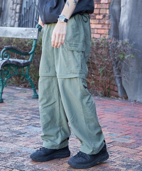 FFEIN（フェイン）の「【FFEIN(フェイン)】２WAYナイロンテックワイドカーゴパンツ / ドローコード付き ハーフパンツ（カーゴパンツ・メンズ・ブラック/カーキ/ダークパープル/ネイビー/ベージュ・SMALL/MEDIUM/LARGE）」の20枚目の写真