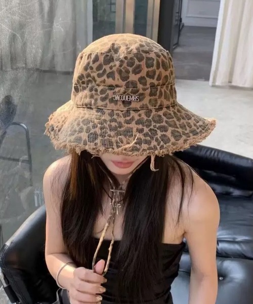 meJane（ミージェーン）の「レオパード柄 フリンジバケットハット（ハット・レディース・ブラウン系/ベージュ系・FREE）」の4枚目の写真