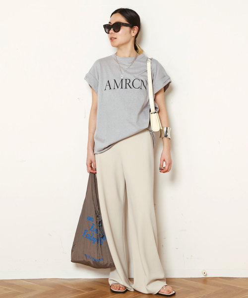 AMERICANA/アメリカーナ】 AMRCN ロールアップTシャツ（Tシャツ