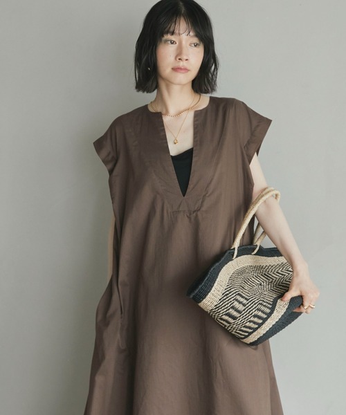 Doux archives（ドゥアルシーヴ）の「フレンチスキッパーボイルワンピース（ワンピース・レディース・ブラウン/キャメル/チャコールグレー・38）」の13枚目の写真