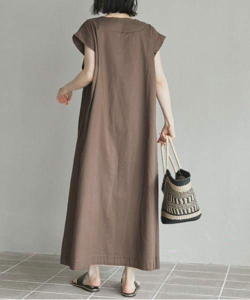 Doux archives（ドゥアルシーヴ）の「フレンチスキッパーボイルワンピース（ワンピース・レディース・ブラウン/キャメル/チャコールグレー・38）」の10枚目の写真