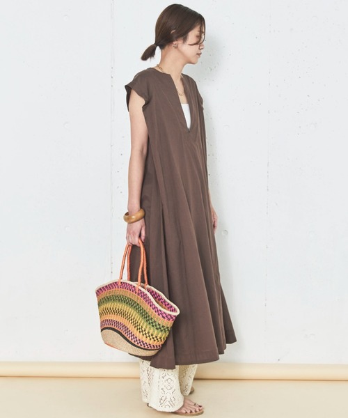 Doux archives（ドゥアルシーヴ）の「フレンチスキッパーボイルワンピース（ワンピース・レディース・ブラウン/キャメル/チャコールグレー・38）」の21枚目の写真