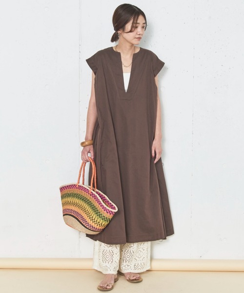 Doux archives（ドゥアルシーヴ）の「フレンチスキッパーボイルワンピース（ワンピース・レディース・ブラウン/キャメル/チャコールグレー・38）」の18枚目の写真