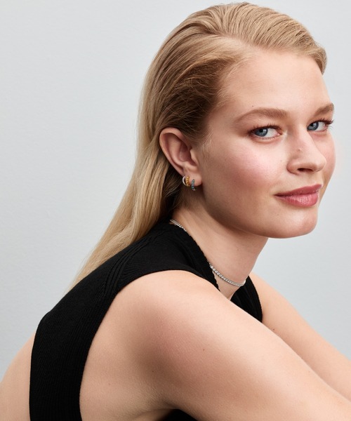 PANDORA(パンドラ)の「ライトブルー フープピアス(ピアス(両耳用)・レディース・シルバー・FREE)」の7枚目の写真