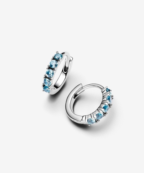 PANDORA(パンドラ)の「ライトブルー フープピアス(ピアス(両耳用)・レディース・シルバー・FREE)」の2枚目の写真